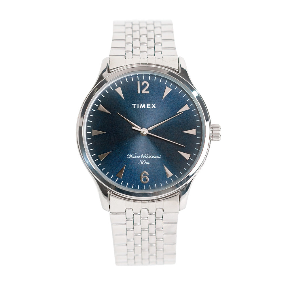 Timex Light Blue Dial Watch TG65 Series 3-Hand 39mm Stainless