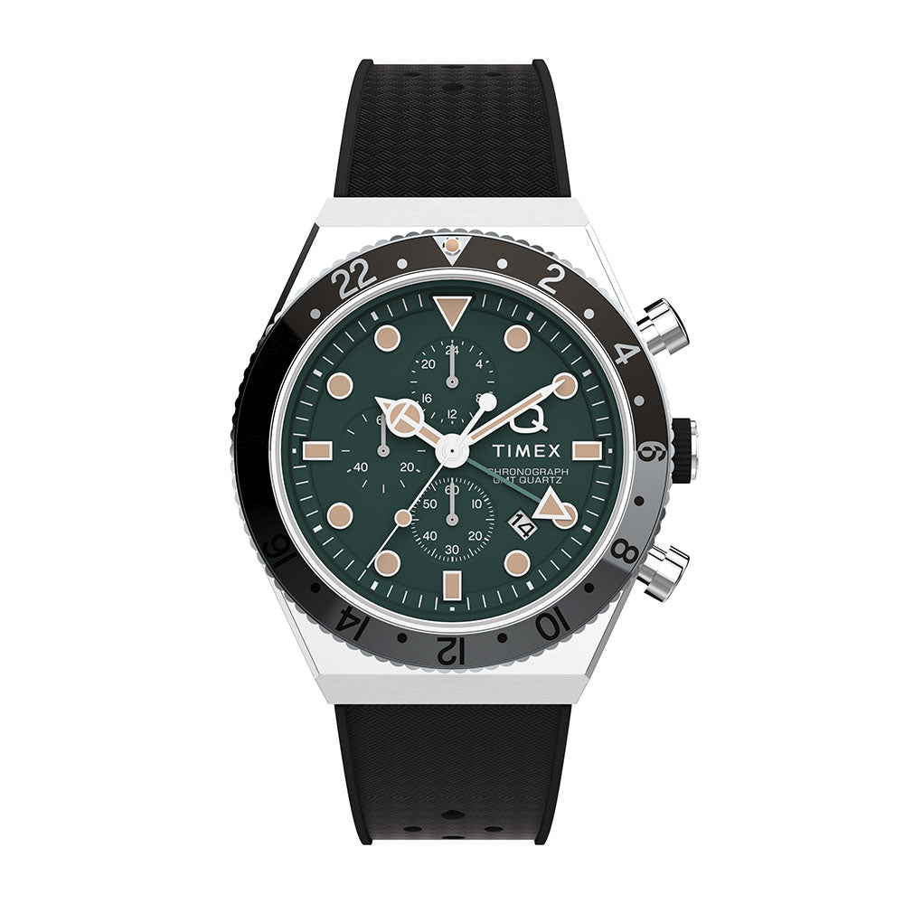 Q Timex GMT Chronograph 40mm Rubber Band – Timex Philippines