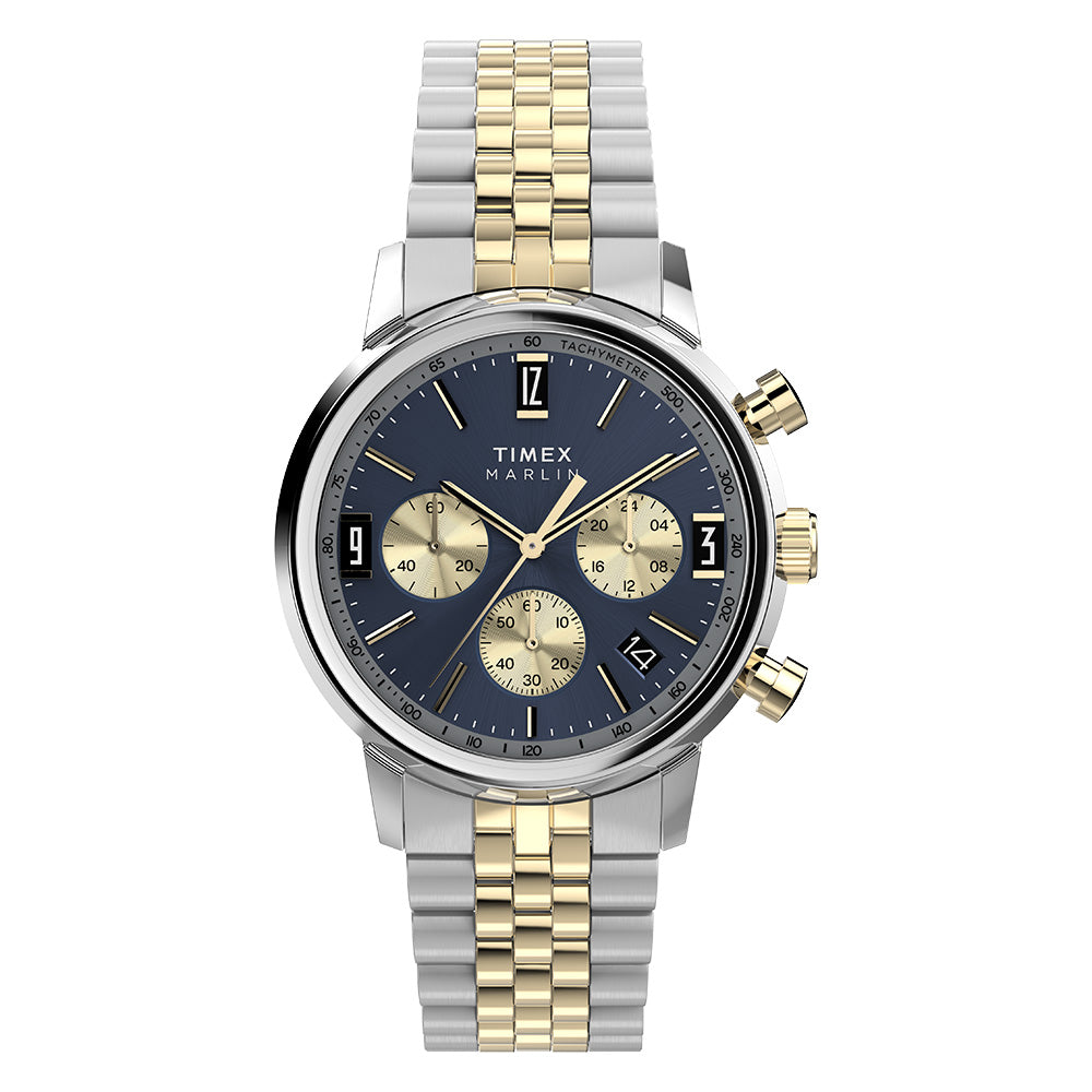 Marlin Quartz Chronograph 40mm Stainless Steel Band – Timex