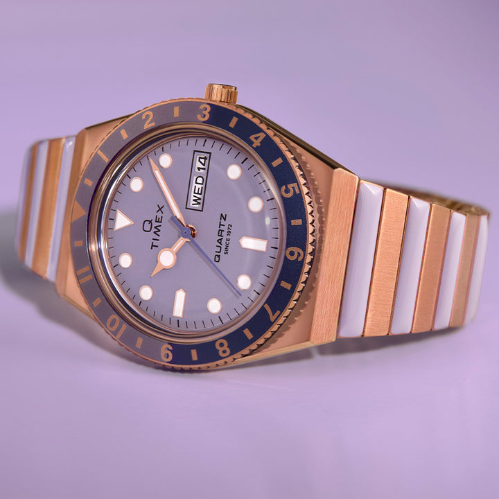 Q Timex® Day-Date 36mm Stainless Steel Band