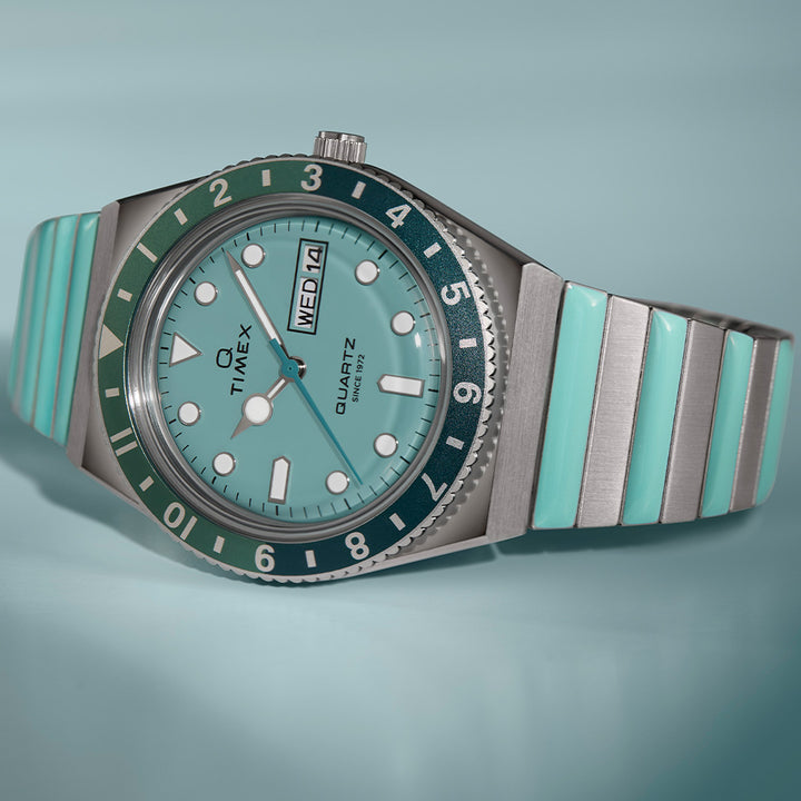 Q Timex® Day-Date 36mm Stainless Steel Band