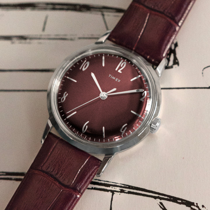 Marlin Hand-wound 34mm Leather Band