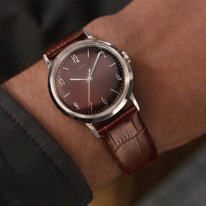 Marlin Hand-wound 34mm Leather Band