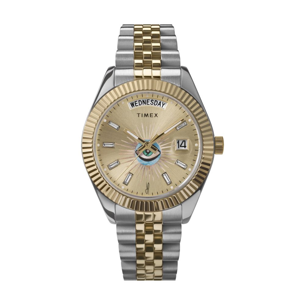 ザックベイツ　デルレイッチ Timex Legacy X Jacquie Aiche Day-Date 36mm Stainless Steel Band