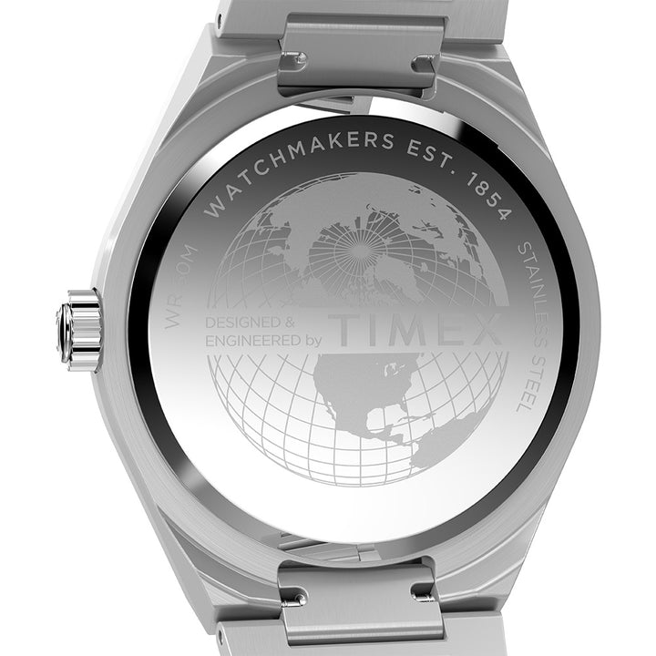 Q Timex Continental  Gmt 39mm Stainless Steel Band
