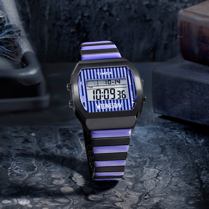 Timex X Wednesday Digital 36mm Stainless Steel Band