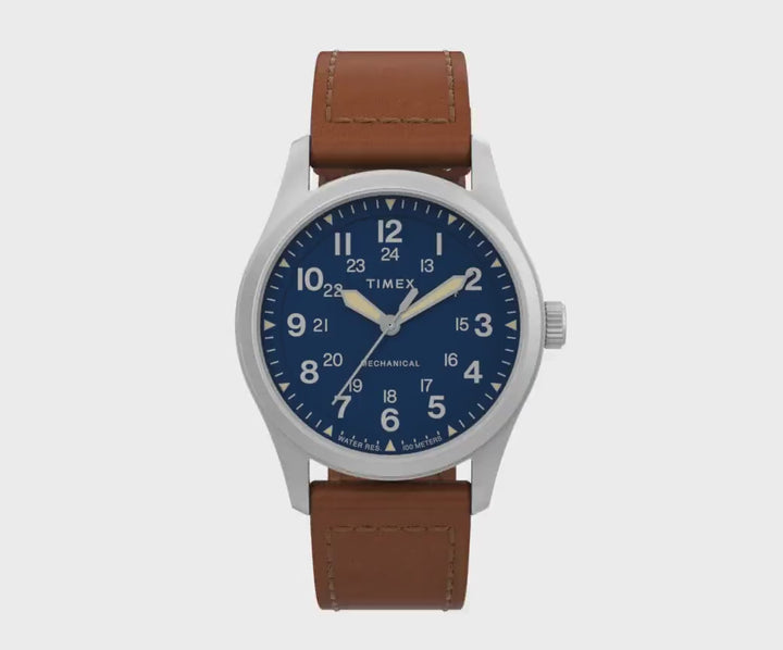 North Field Post Mechanical Hand-wound 38mm Leather Band