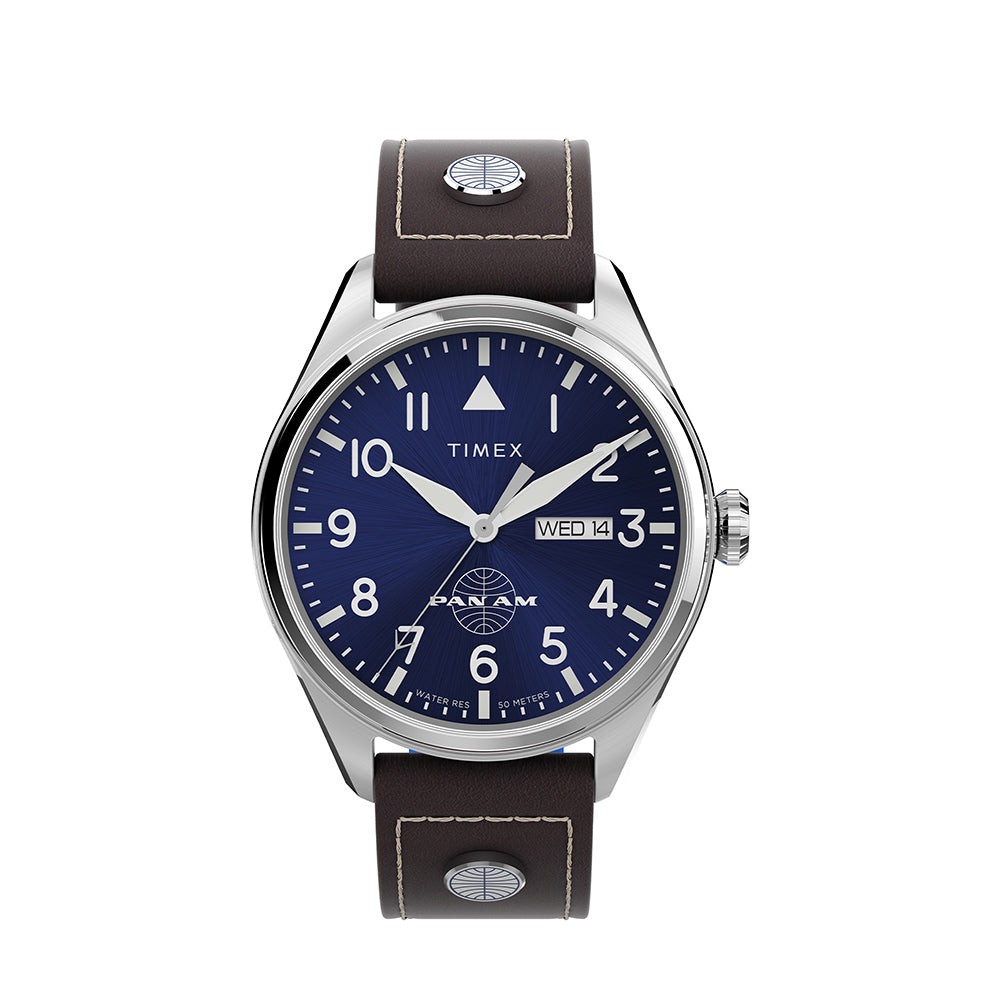 Timex x Pan Am Day-Date 42mm Leather Band – Timex Philippines