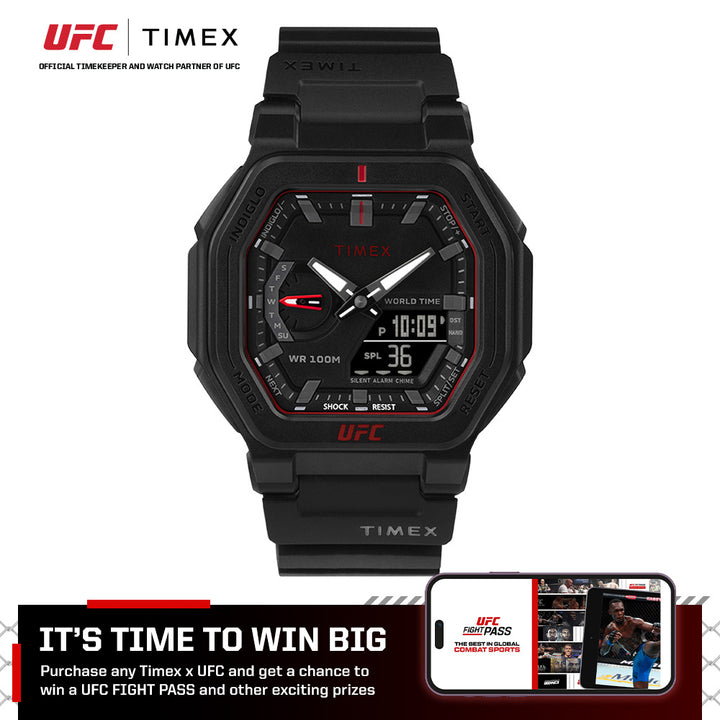 Timex x UFC Colossus Anadigi 45mm Resin Band