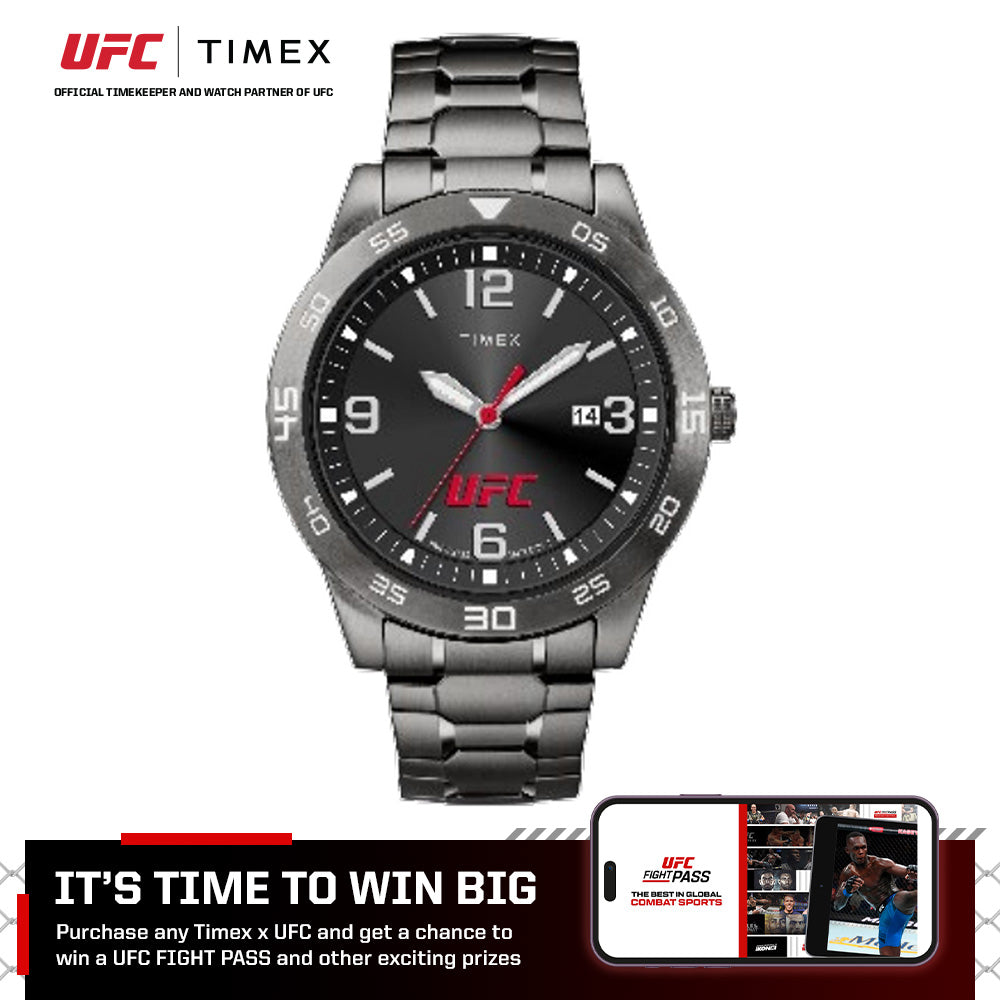 Timex x UFC Legend Date 42mm Stainless Steel Band