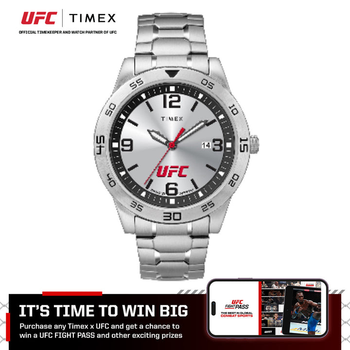 Timex x UFC Legend Date 42mm Stainless Steel Band