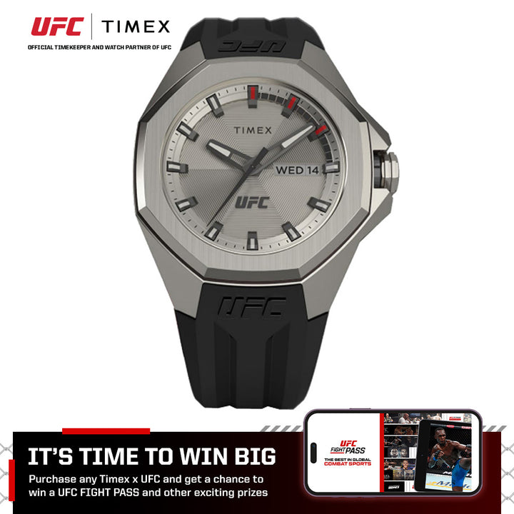 Timex x UFC Pro Day-Date 45mm Rubber Band