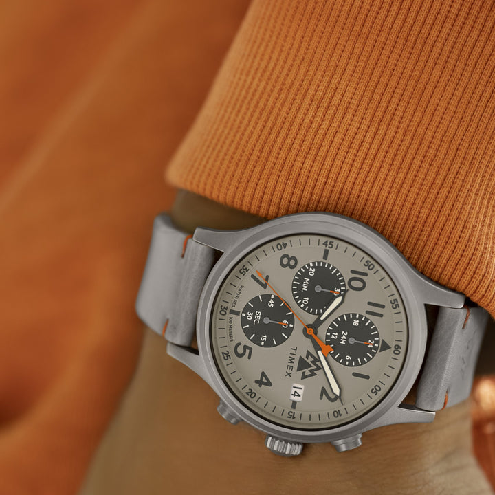 Expedition North® Sierra Chronograph 42mm Leather Band