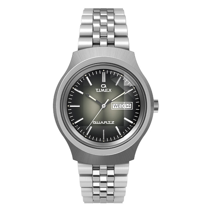 Q Timex Day-Date 38mm Stainless Steel Band