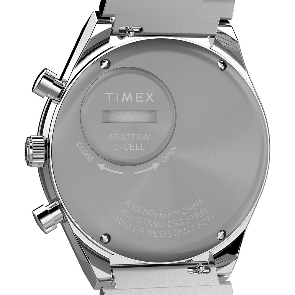 Q Timex Chronograph 40mm Stainless Steel Band