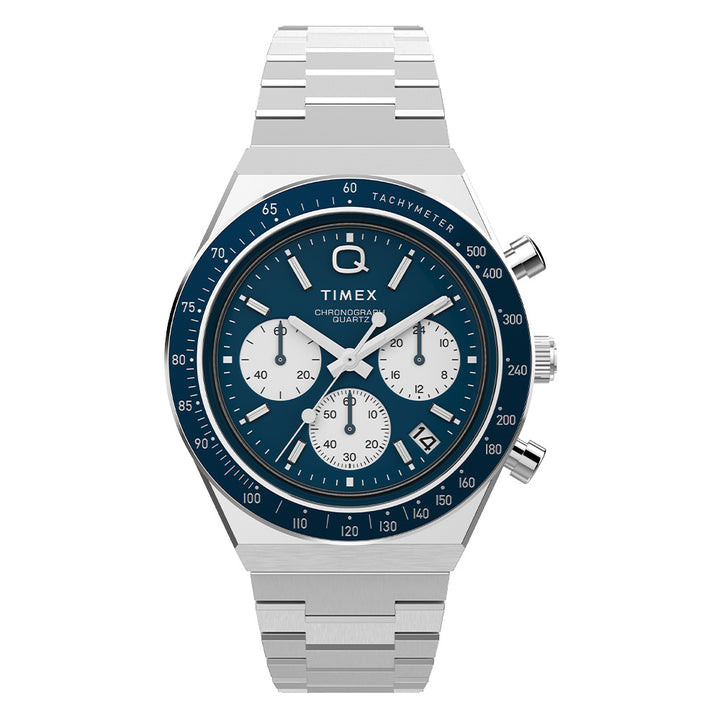 Q Timex Chronograph 40mm Stainless Steel Band