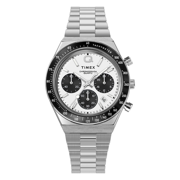 Q Timex Chronograph 40mm Stainless Steel Band