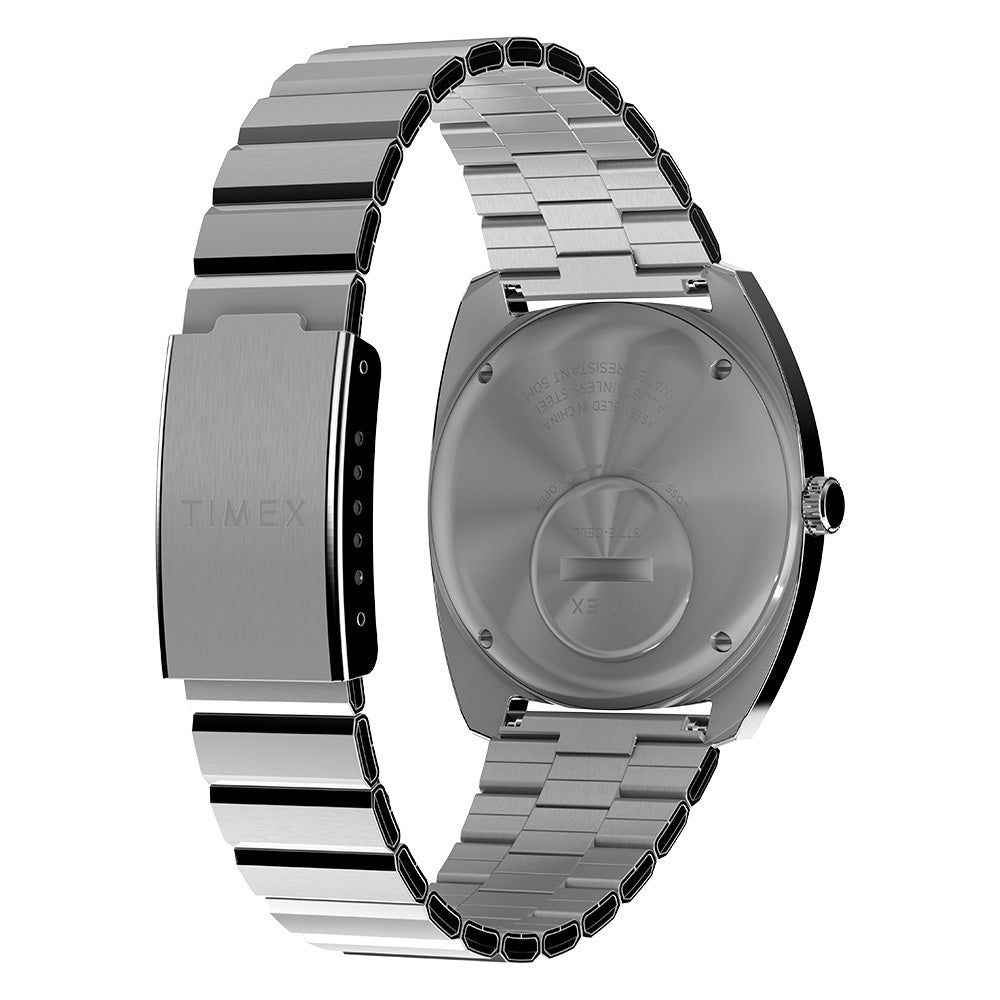 Q Timex Day-Date 37mm Stainless Steel Band