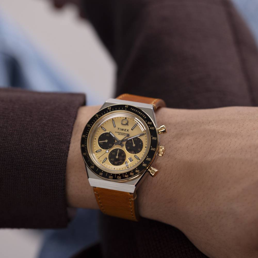 Q Timex Chronograph 40mm Leather Band - Main Image