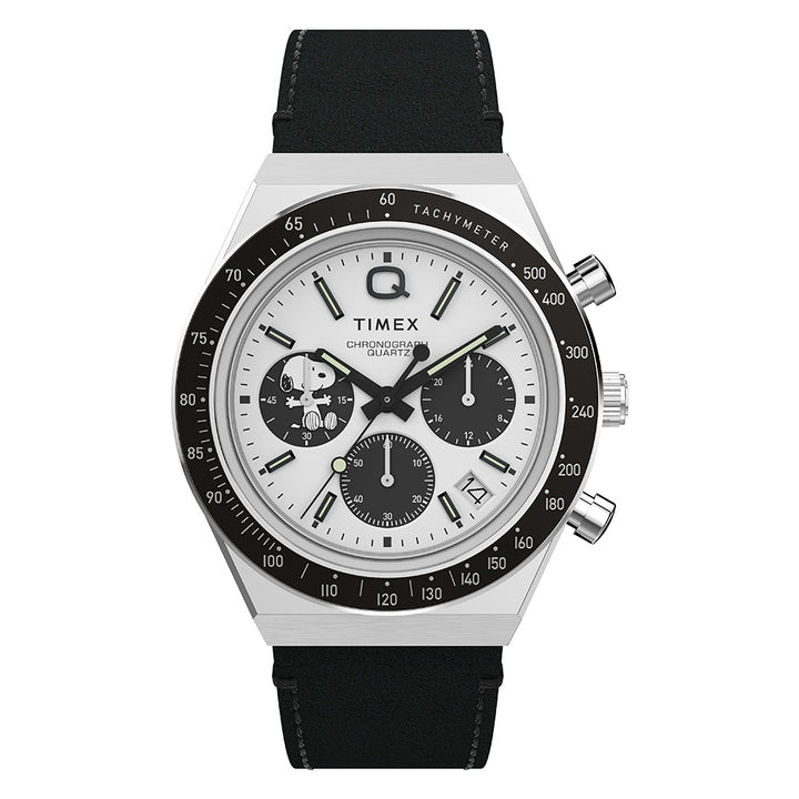 Q Timex x Peanuts Chronograph 40mm Leather Band