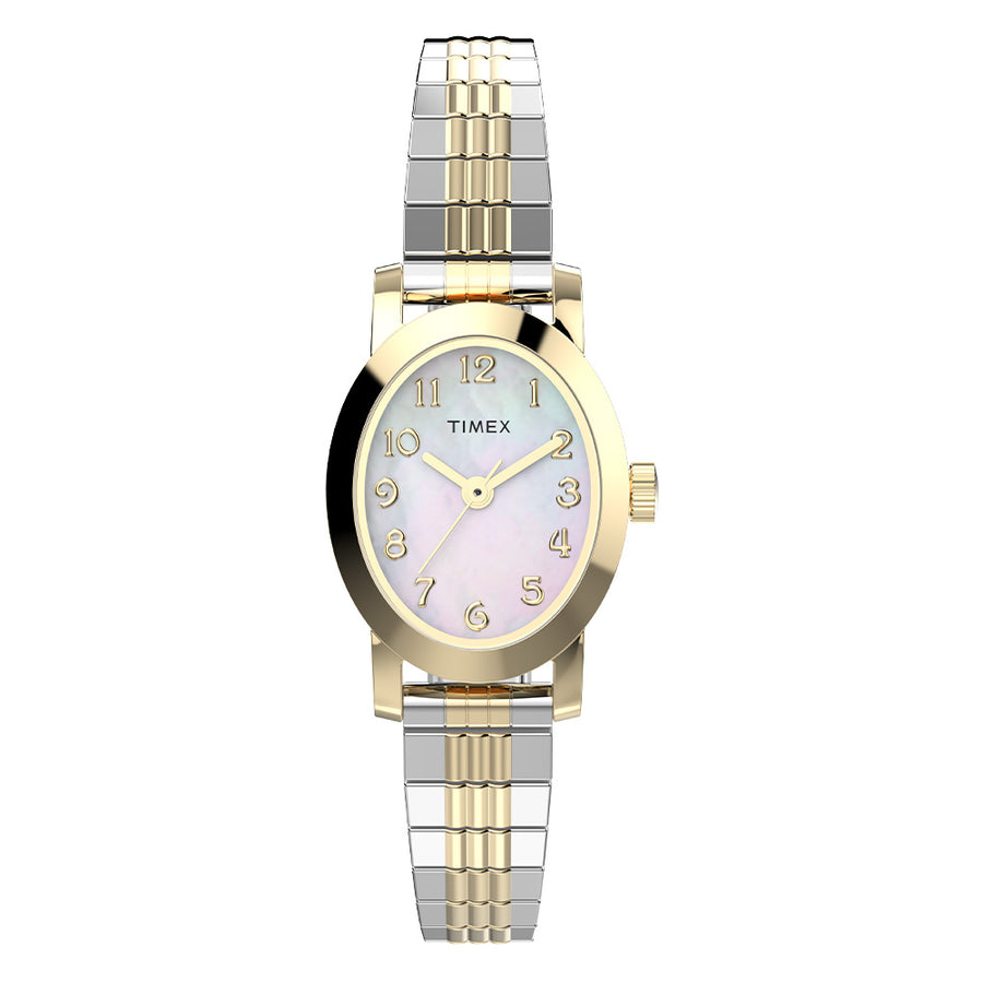 Timex Cavatina Uitbreiding Band Horloge, Goud-Toon/Wit, Klassiek : Timex
