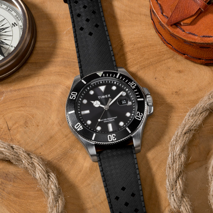 Harborside Coast Date 43mm Rubber Band