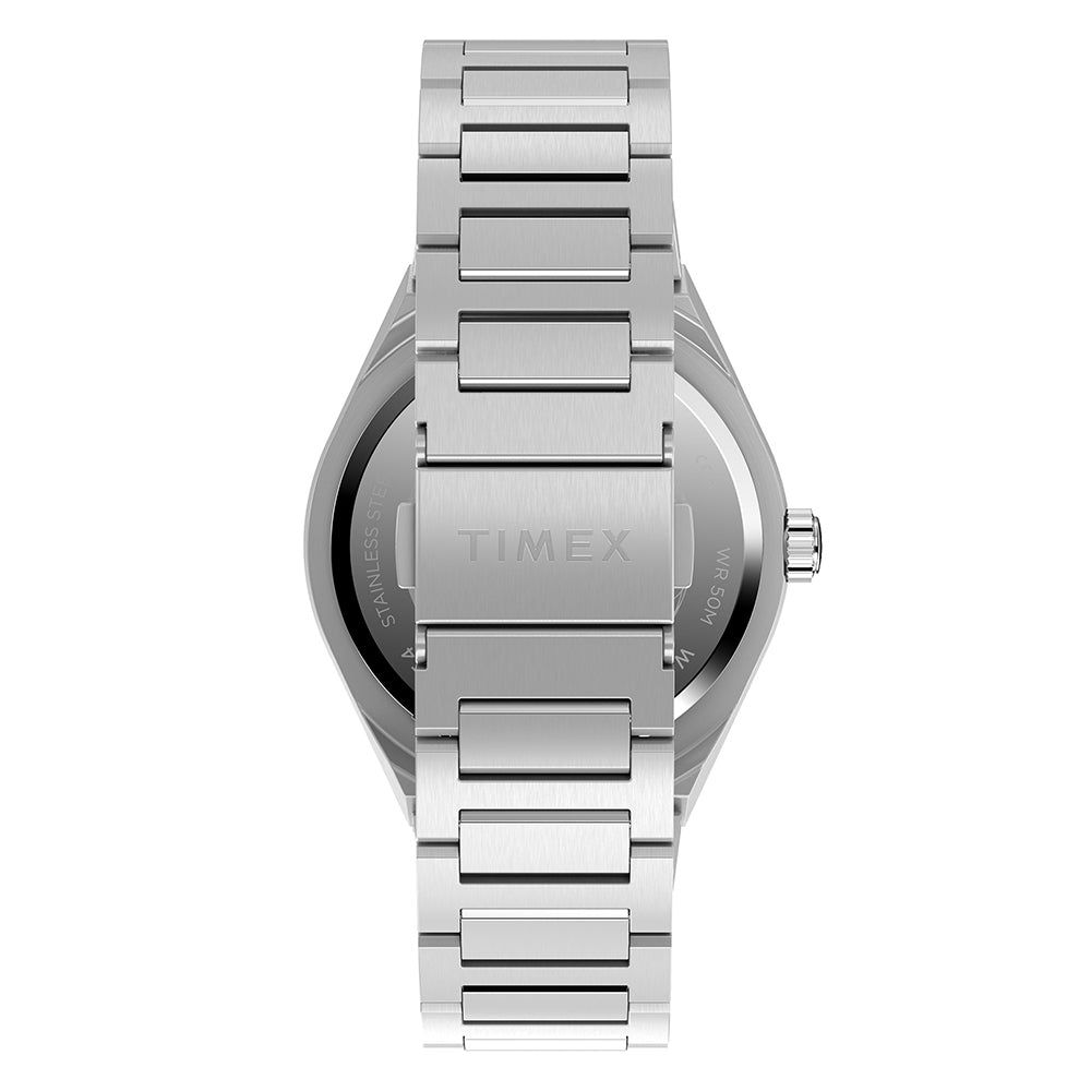 Q Timex Continental Gmt 39mm Stainless Steel Band