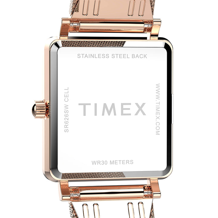 Transcend Rectangle 3-Hand 22mm Stainless Steel Band