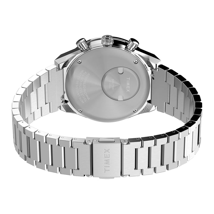 Q Timex Chronograph 40mm Stainless Steel Band