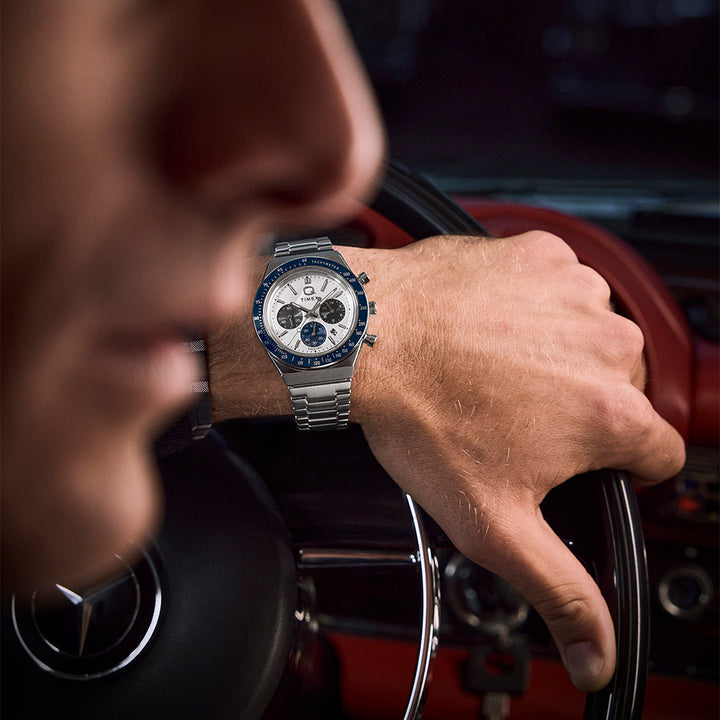 Q Timex Chronograph 40mm Stainless Steel Band