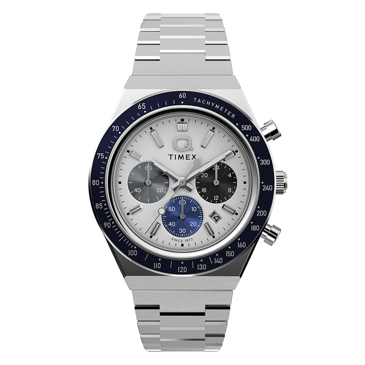Q Timex Chronograph 40mm Stainless Steel Band