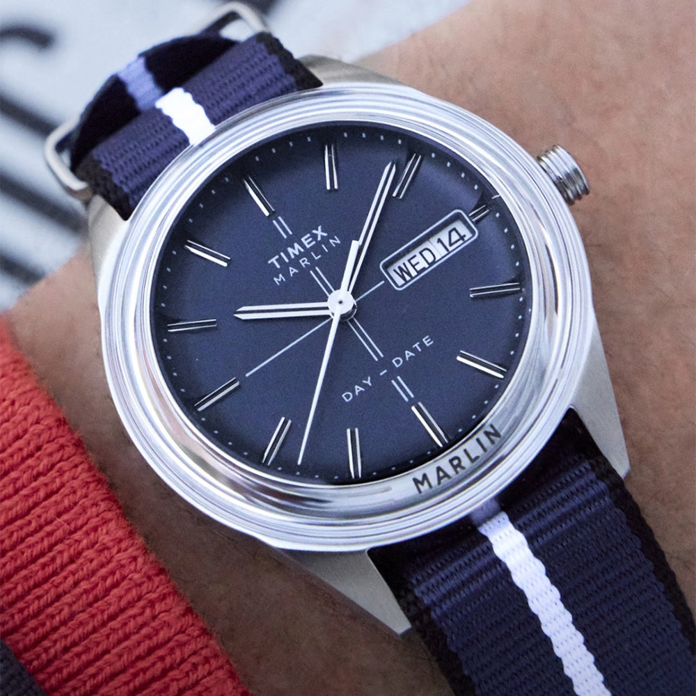 Marlin Jet Quartz Day-Date 38mm Fabric Band