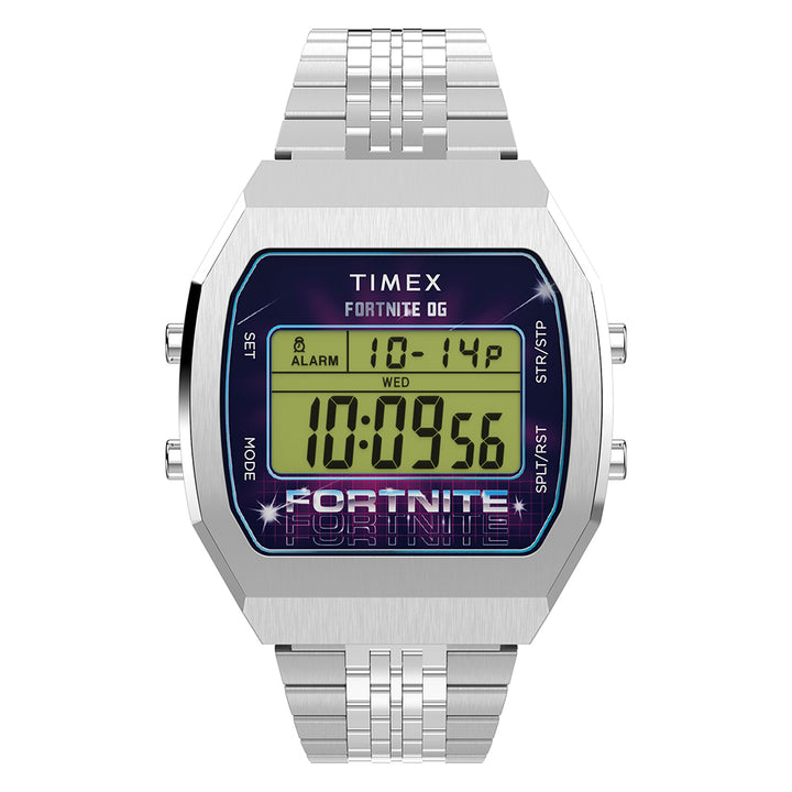 Timex T80 x Fortnite Digital 36mm Stainless Steel Band