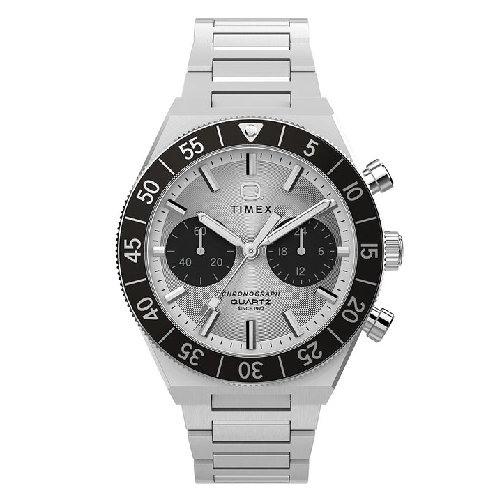 Q Timex Continental Chronograph 40mm Stainless Steel Band