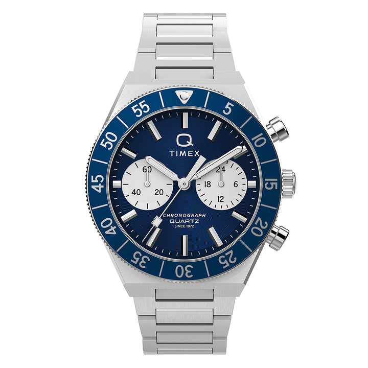 Q Timex Continental Chronograph 40mm Stainless Steel Band