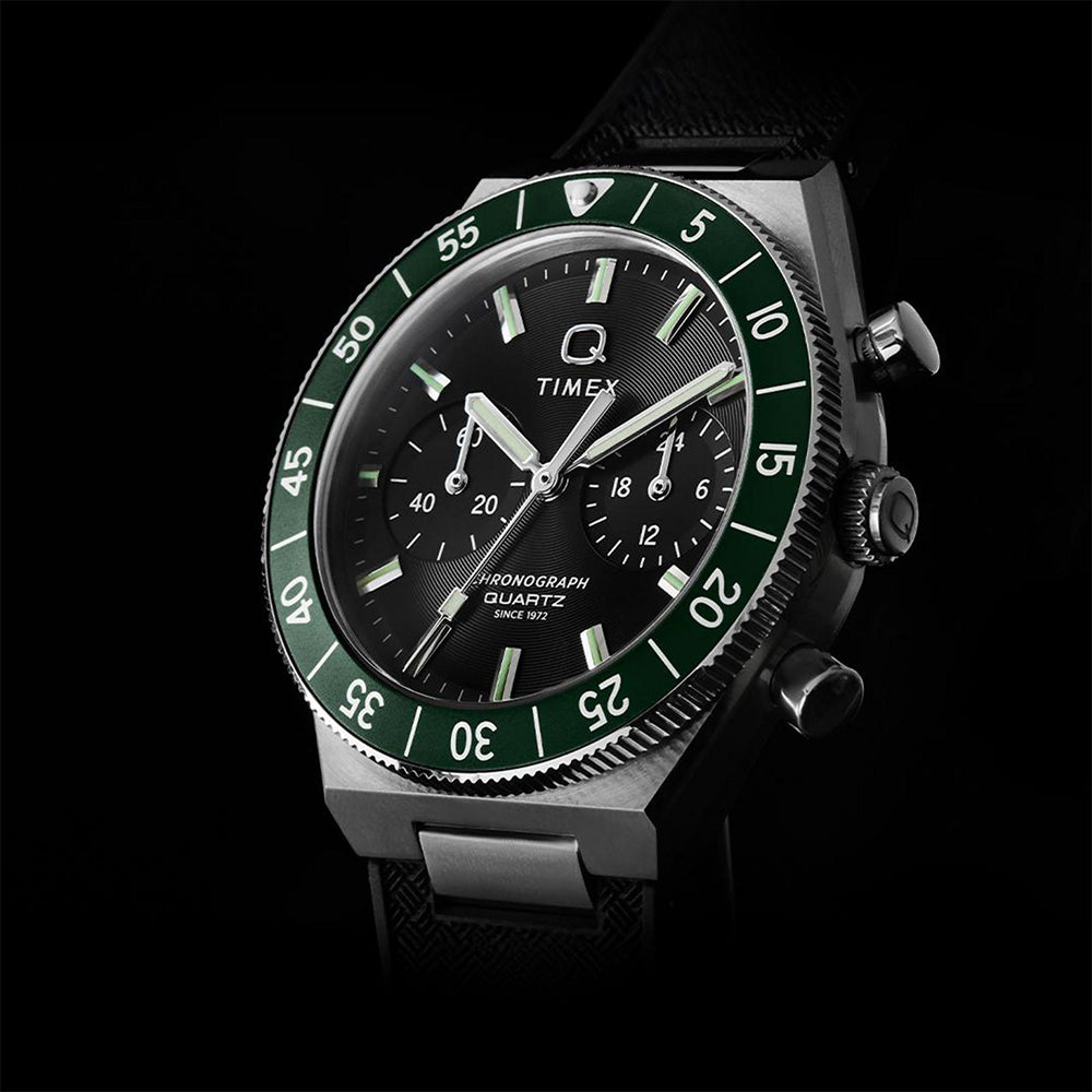 Q Timex Continental Chronograph 40mm Silicone Band