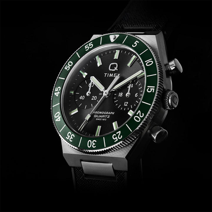 Q Timex Continental Chronograph 40mm Silicone Band