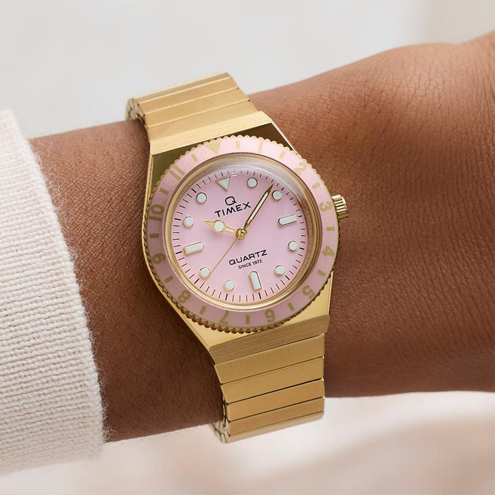 Q Timex Mini 3-Hand 30mm Stainless Steel Band