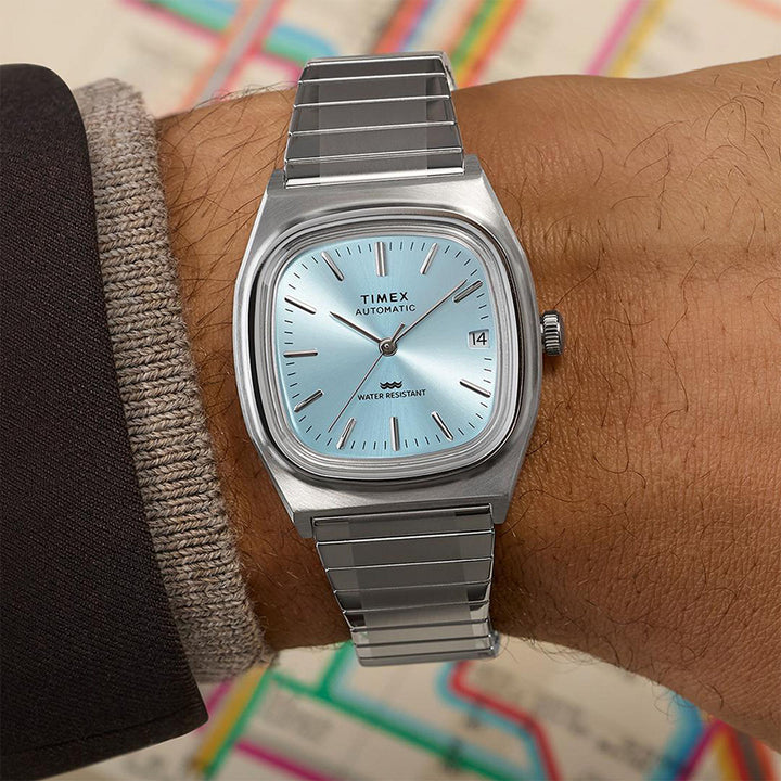 Timex Automatic 1983 E Line Reissue Automatic 34mm Stainless Steel Band