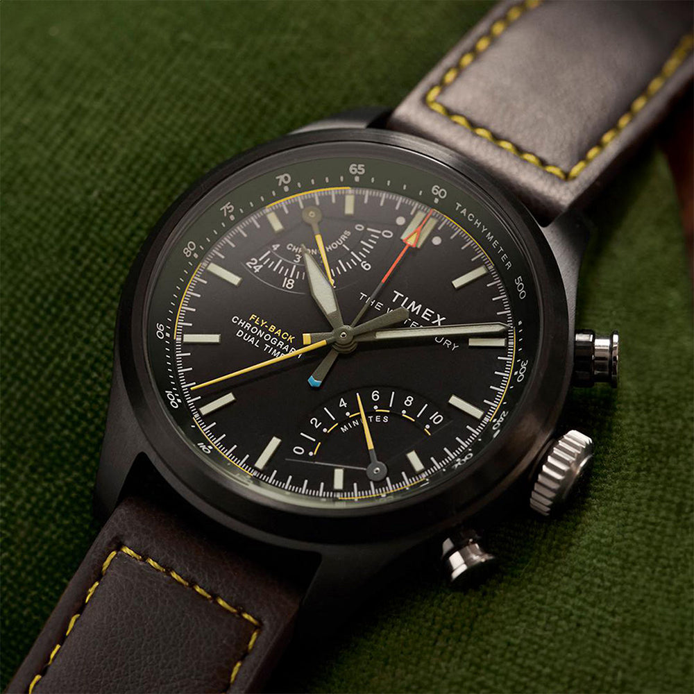 Waterbury Ace Fly-Back Chronograph 43mm Leather Band