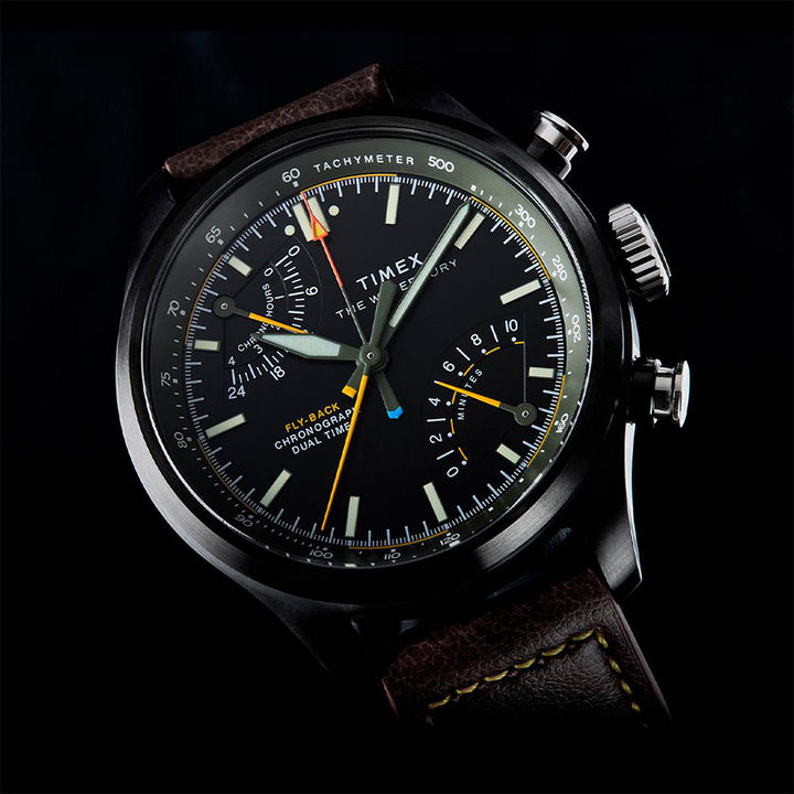 Waterbury Ace Fly-Back Chronograph 43mm Leather Band