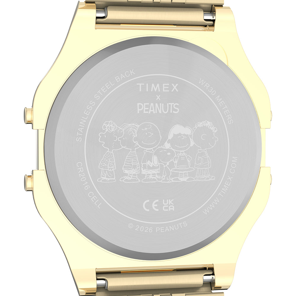 Timex T80 x Peanuts Digital 34mm Stainless Steel Band