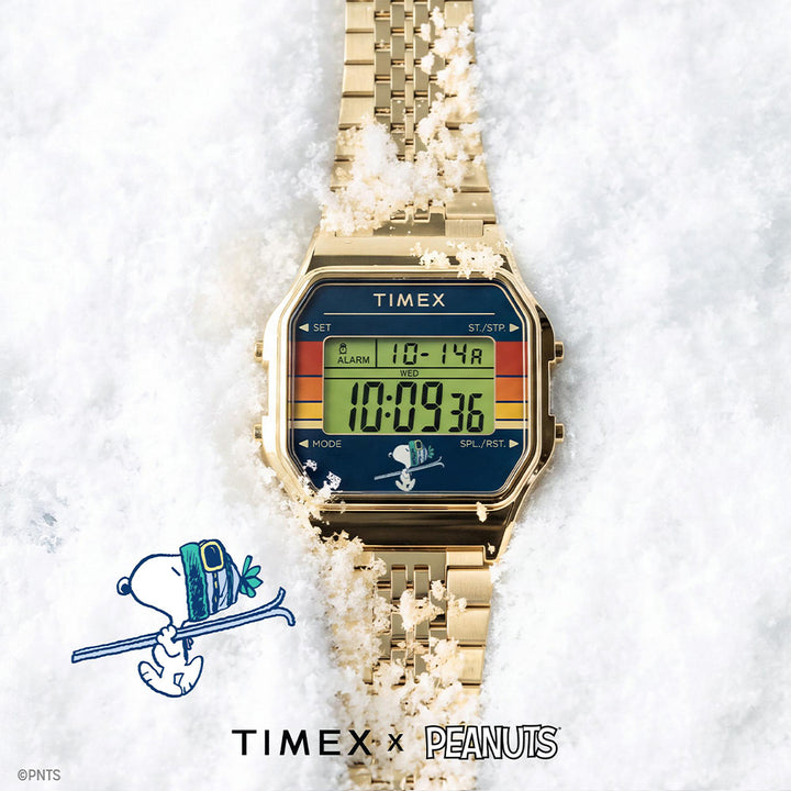 Timex T80 x Peanuts Digital 34mm Stainless Steel Band