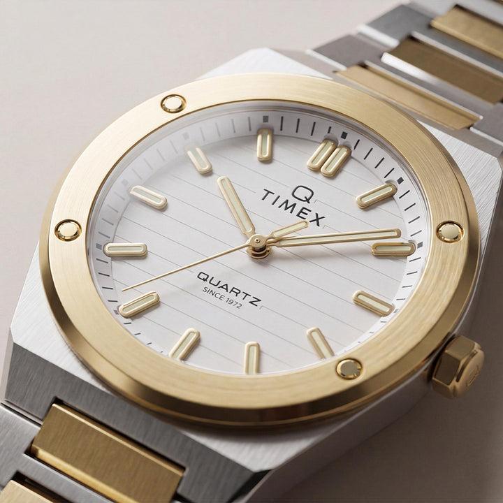 Q Timex Marbella 3-Hand 34mm Stainless Steel Band