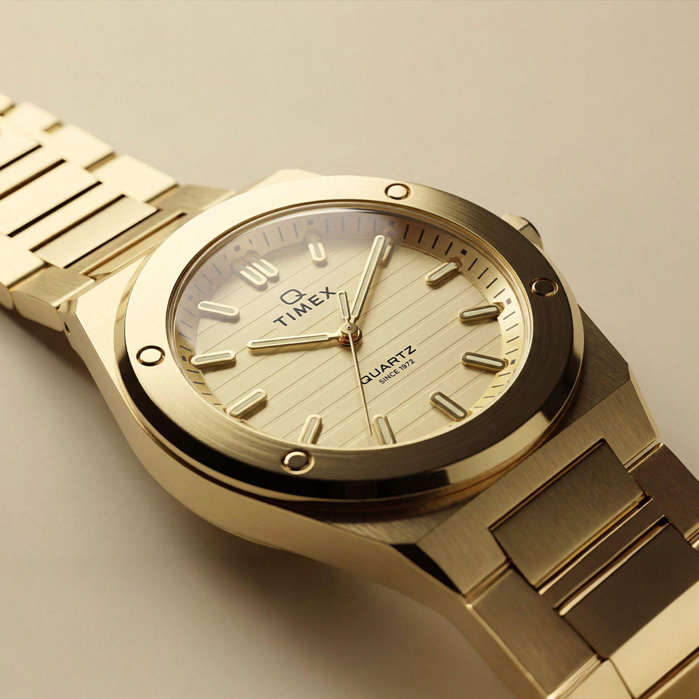 Q Timex Marbella 3-Hand 34mm Stainless Steel Band