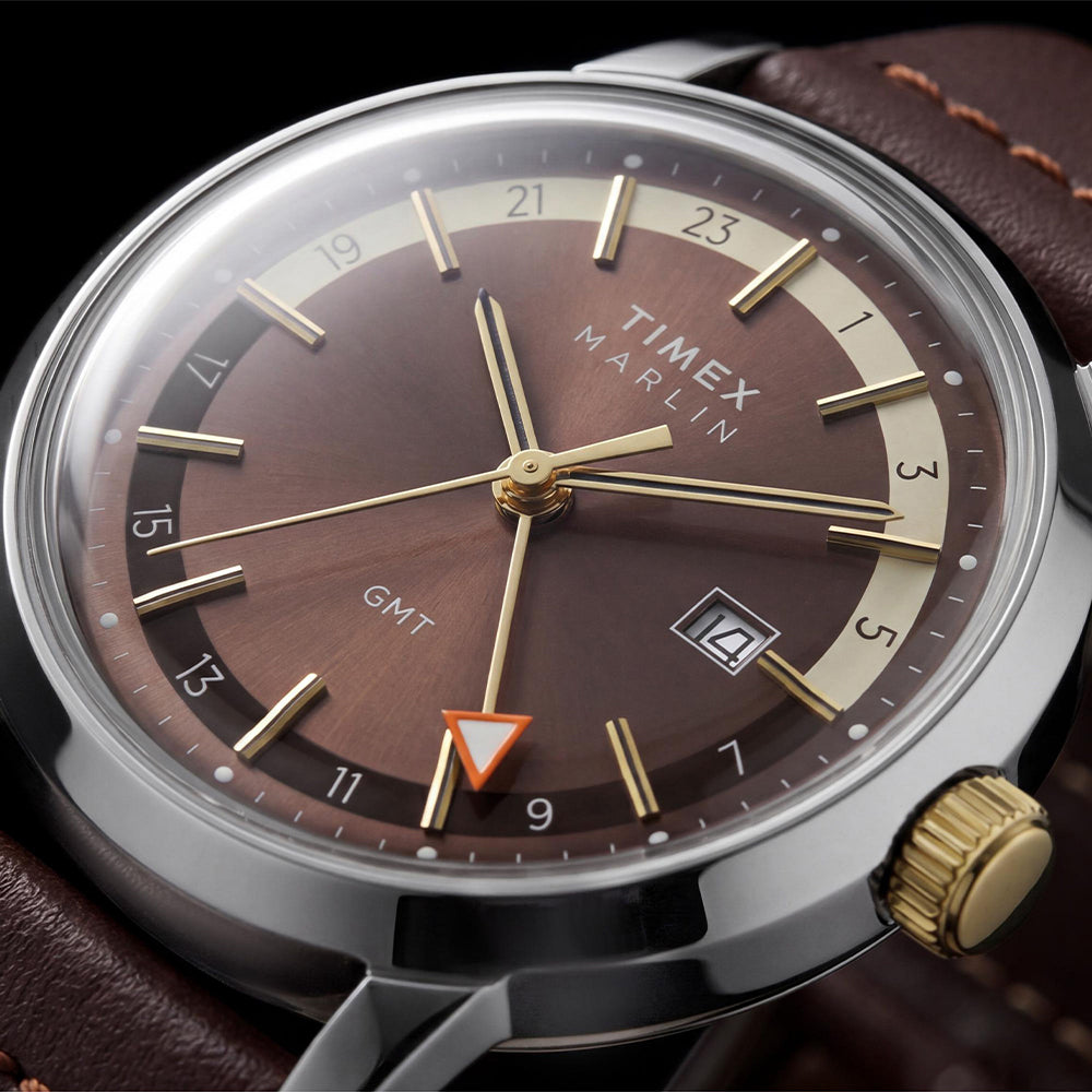 Marlin Quartz Gmt Date 40mm Leather Band