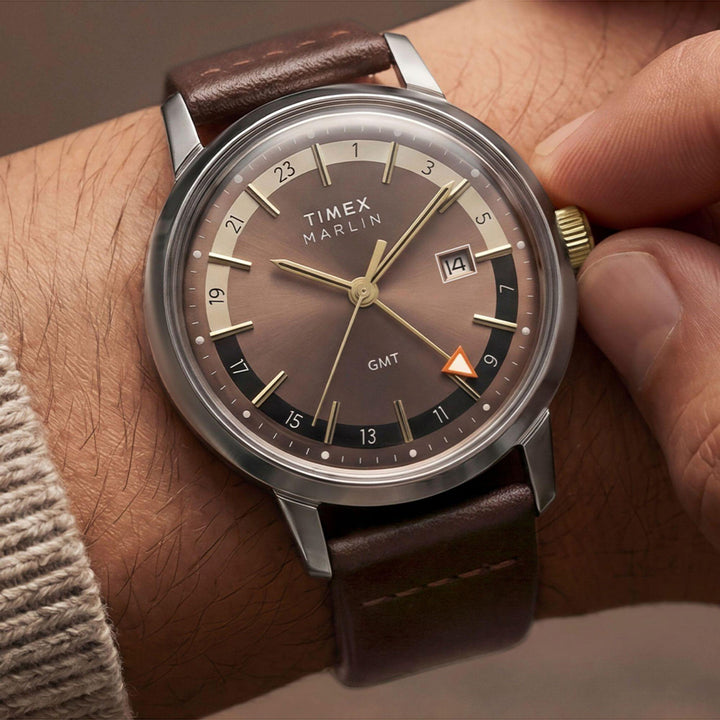 Marlin Quartz Gmt Date 40mm Leather Band