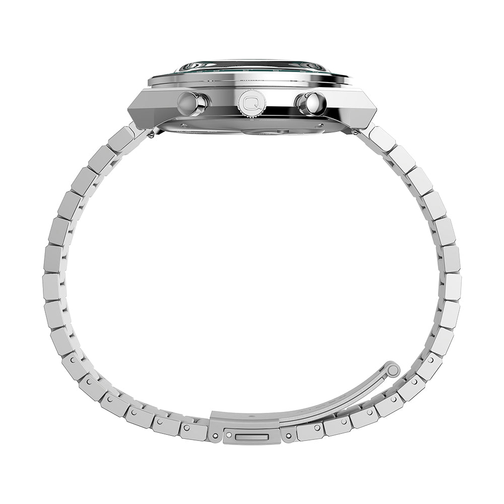 Q Timex Chronograph 40mm Stainless Steel Band