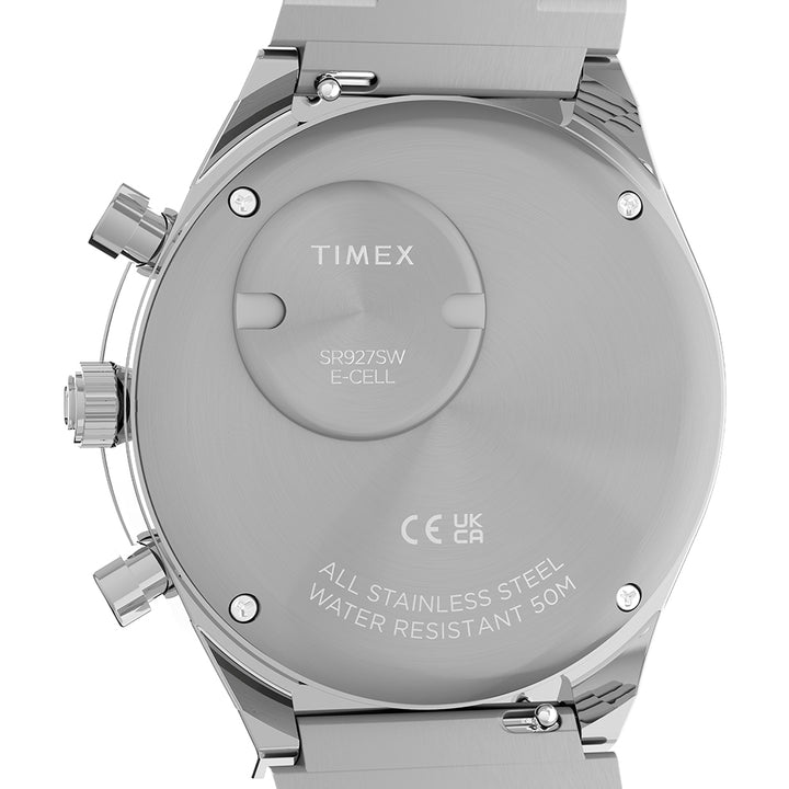 Q Timex Chronograph 40mm Stainless Steel Band