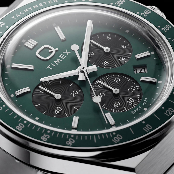 Q Timex Chronograph 40mm Stainless Steel Band